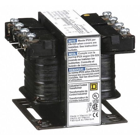 Square D Control Transformer, 50 VA, Not Rated, 120V AC, 240/480V AC 9070T50D1