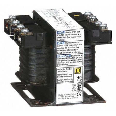 Square D Control Transformer, 50 VA, Not Rated, 24V AC, 120/240V AC 9070T50D23
