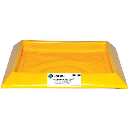 Enpac Spill Containment Tray, 8 gal Spill Capacity, 1 Drums, 2 lbs. Load Capacity, PVC Fabric 5750-YE