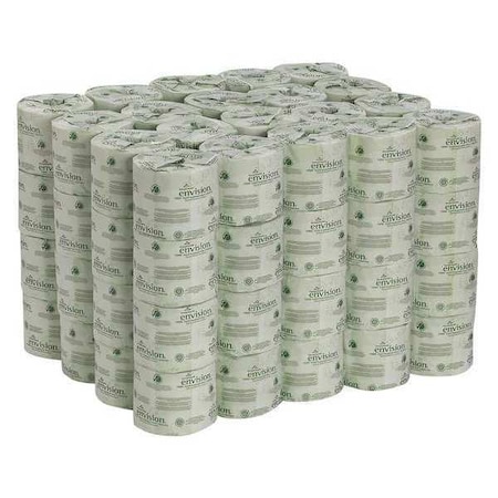 Georgia-Pacific Envision Toilet Paper, 2 Ply, 550 Sheets/Roll, 4 in x 4 in Sheets, Std Core, White, 80PK 19880/01