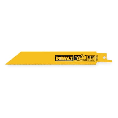 Dewalt 6" 24 TPI Straight Back Bi-Metal Reciprocating Blade (5 pack) DW4813