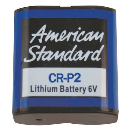 AMERICAN STANDARD Lithium Faucet Battery, 6V, Fits American Standard Brand, For Serin Series, CR-P2 A923654-0070A