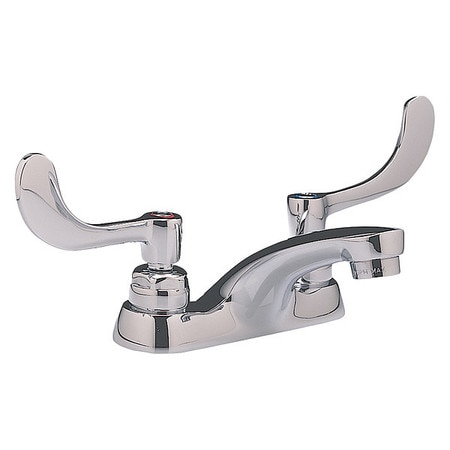 AMERICAN STANDARD Wristblade Handle 4" Mount, 2 Hole Bathroom Faucet, Polished chrome 5500170.002