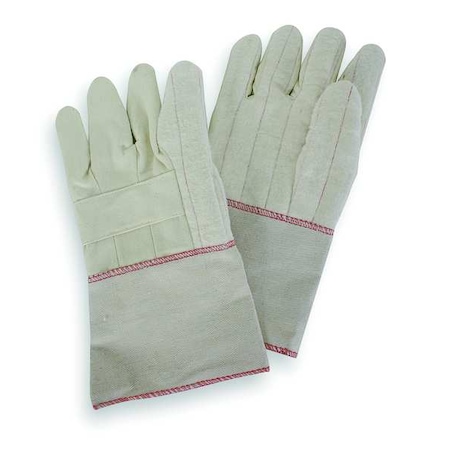 Condor Condor Heat Resistant Gloves, Canvas Burlap Cotton, 500  Degrees F Max Temp., Straight Cuff natural 4TJU8