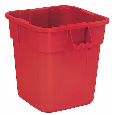 Rubbermaid Commercial BRUTE 28 gal Square Heavy Duty Plastic Can, Red, None, Plastic, 21 1/2 in FG352600RED