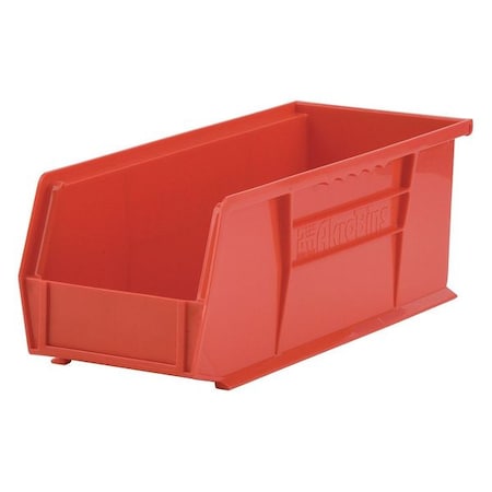Akro-Mils Hang & Stack Storage Bin, Plastic, Red, 5 in H, 5 1/2 in W, 14 3/4 in L 30234RED