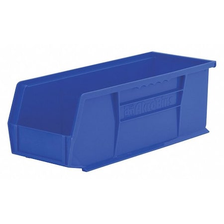 Akro-Mils Hang & Stack Storage Bin, Plastic, Blue, 5 in H, 5 1/2 in W, 14 3/4 in L 30234BLUE