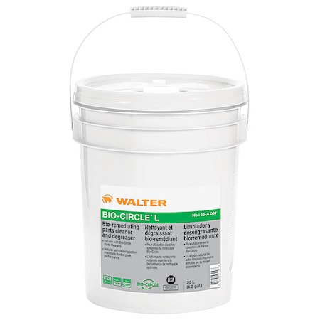 WALTER SURFACE TECHNOLOGIES Parts Washer Clean Solution, 5.2 gal 55A007