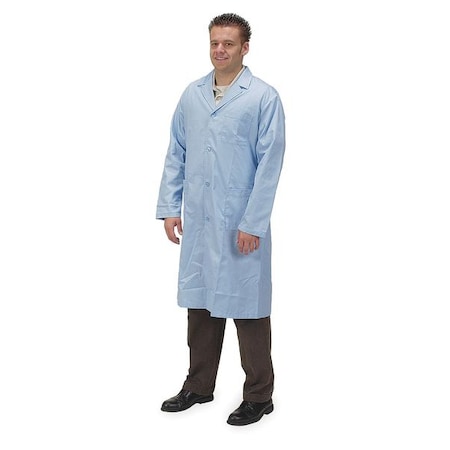 CONDOR Collared Lab Coat, Male, XL, Light Blue 4TVP9