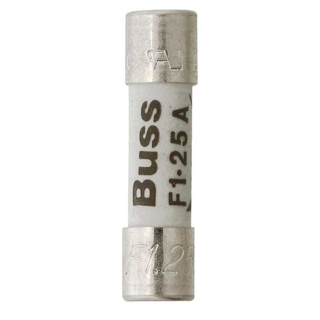 EATON BUSSMANN Ceramic Fuse, GDA Series, Fast-Acting, 50mA, 250V AC, 1.5kA at 250V AC, 5 PK GDA-50MA