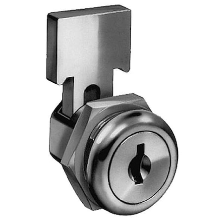 Compx National Cabinet and Drawer Dead Bolt Locks, Bright Nickel, 1/4" For Door Thickness, 0 Number of Keys C8701-C415A-14A