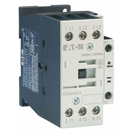 EATON IEC Magnetic Contactor, 3 Poles, 120 V AC, 18 A, Reversing: No XTCE018C01A