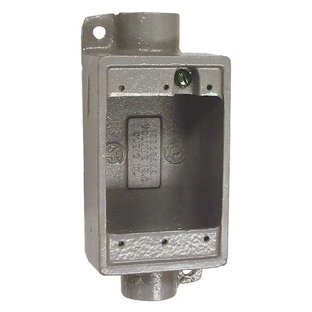 Hubbell Killark Weatherproof Electrical Box, 18 cu in, FSC Box Type, 1 Gang, Aluminum, Rectangular Shape FSC-2