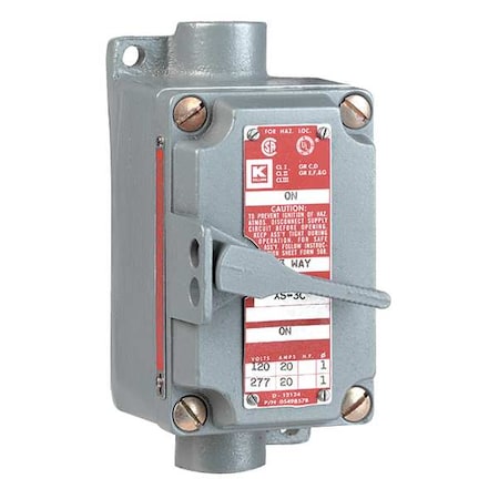 Hubbell Killark Manual Motor Switch, 20 A, 2 P, 1 Phase, Handle, XSX Series, NEMA 3 XSX-52