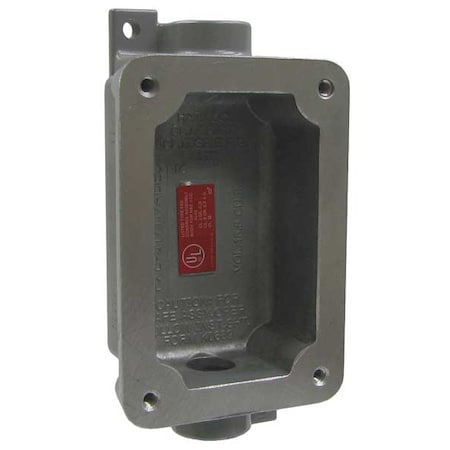 Hubbell Killark Electrical Box, 15.5 cu in, Device Box Type, 1 Gang, Aluminum, Rectangular Shape FXB-5