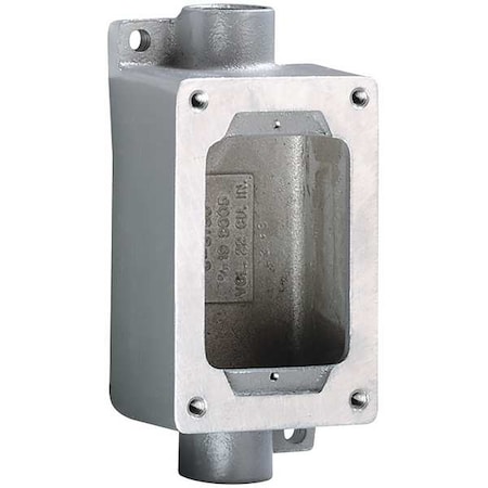 Hubbell Killark Electrical Box, 22 cu in, Device Box Type, 1 Gang, Aluminum, Rectangular Shape SWB-4