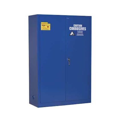 Eagle Mfg Hazardous Material Storage Cabinet, 45 gal, 2 Shelves, Steel, 43 in W x 65 in H x 18 in D, Blue CRA47X