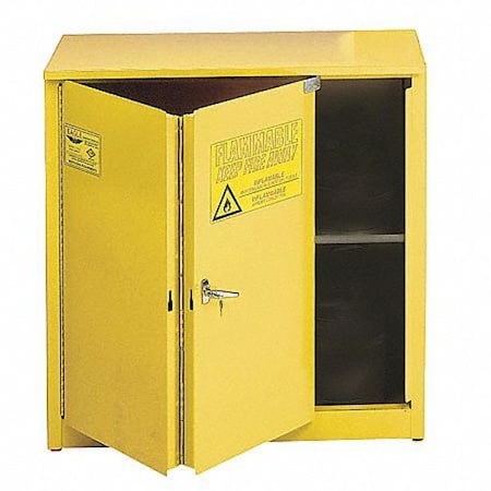 Eagle Mfg Hazardous Material Storage Cabinet, 30 gal, 1 Shelves, Steel, 43 in W x 44 in H x 18 in D, Yellow 1930X
