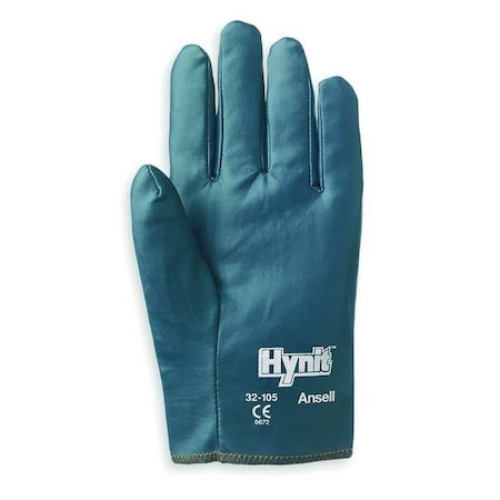 Hynit Coated Gloves, Nitrile, Smooth, Full, 3 Abrasion Level, Blue, L (9) 1 PR 32-105