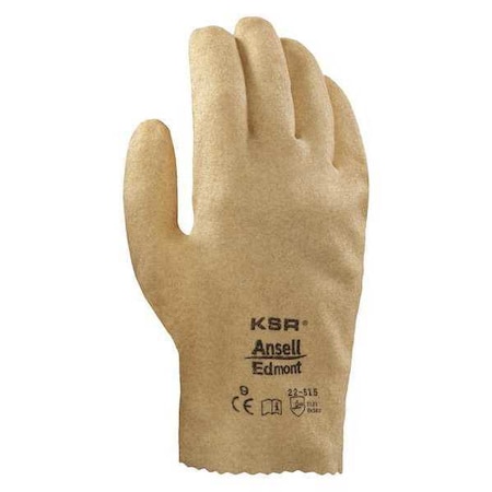 Ksr Coated Gloves, PVC, Textured, Full, 2 Abrasion Level, Yellow, L 1 PR 22-515