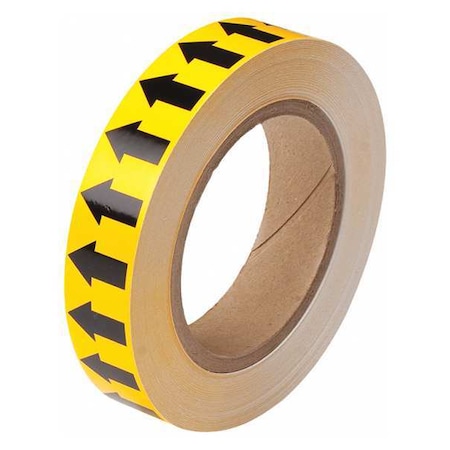 Brady Arrow Tape, Black/Yellow, 1 In. W 91424
