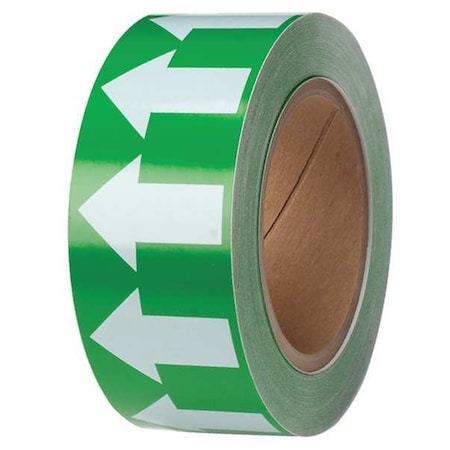 BRADY Arrow Tape, White/Green, 2 In. W 91421