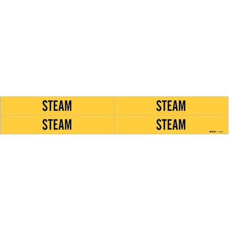 Brady Pipe Marker, Steam, Yellow, 3/4 to 2-3/8 In 7270-4