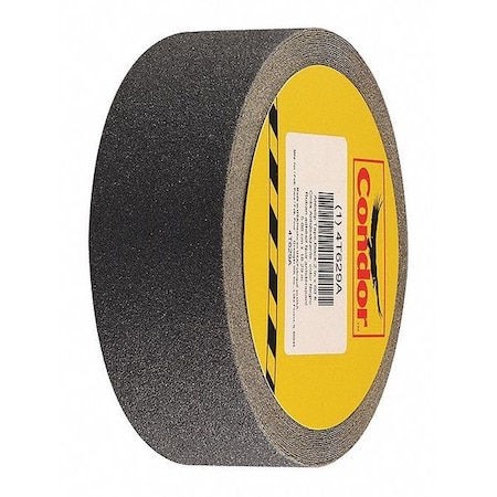 Condor Anti-Slip Tape Polyester 80 Grit Size, Black, 2" W x 60 ft. L, 28 mil Thick GRAN13527