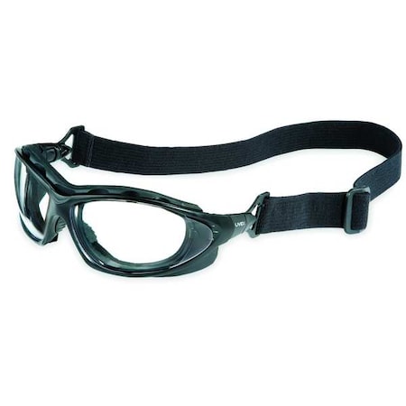 Uvex Safety Goggles, Clear Lens/Black Frame, Anti-Scratch, Non-Vented, Dielectric, Seismic Series S0600
