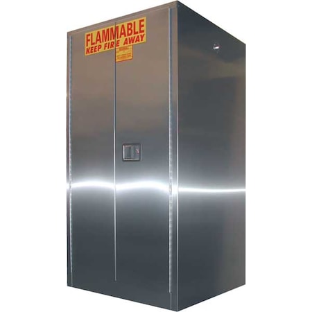 Securall Hazardous Material Storage Cabinet, 60 gal, 2 Shelves, Stainless Steel, 31 in W x 65 in H x 31 in D a160-ss