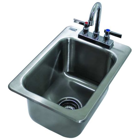 Zoro Select Drop-In Sink, 2 Hole, 10" x 14", Stainless steel DI-1-10