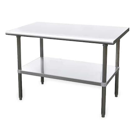 Zoro Select Fixed Work Table, SS, 48" W, 30" D 4UEJ6