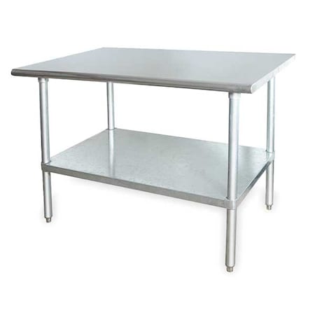 Zoro Select Fixed Work Table, SS, 60" W, 30" D 4UEK4