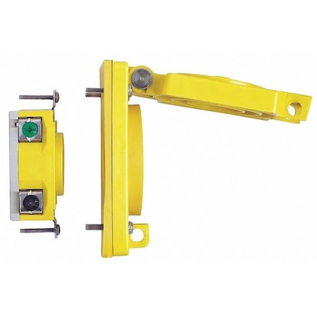 Leviton Watertight Straight Blade Receptacle, 6-15R, 15 A, 250V AC, 2 Pole, 3 Wire, Flush Mount, Single 60W49