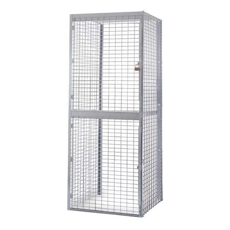 FOLDING GUARD Bulk Storage Locker Add-On, 48 in W, 60 in D, 90 in H, 0 Shelves, 1 Doors, Steel Wire, Unassembled AD145 GALV