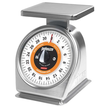 Rubbermaid Commercial Mchnicl Portion Control Scale, 2 lb. Cap. FG632SRWQ