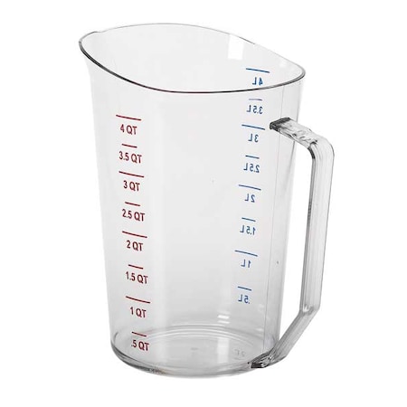Cambro 4 qt. Polycarbonate Polycarbonate Measuring Cup, Clear EA400MCCW135