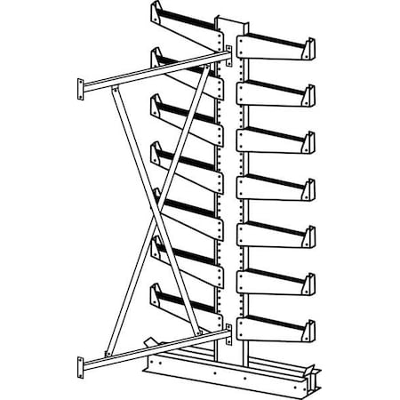 Jarke Add-On Cantilever Rack, 2 Sides, 7 ft. H QT501D36A