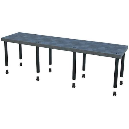 Structural Plastics Add-On Plastic Shelving, Open Style, 24 in D, 96 in W, 24 in H, 1 Shelves, Black S9624A