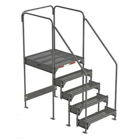 Ega Custom Work Platform, 5 Steps, Modular, 35"W x 39"L Platform, Adjustable to 42"-45"H, Style 5 CW5-45-5-3