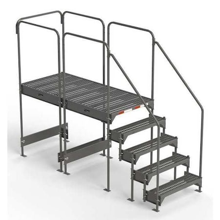 Ega Custom Work Platform, 5 Steps, Modular, 35"W x 77"L Platform, Adjustable to 42"-45"H, Style 5 CW5-45-5-6