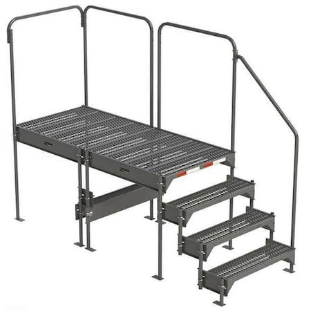Ega Custom Work Platform, 4 Steps, Modular, 35"W x 77"L Platform, Adjustable to 33"-36"H, Style 7 CW7-36-4-6