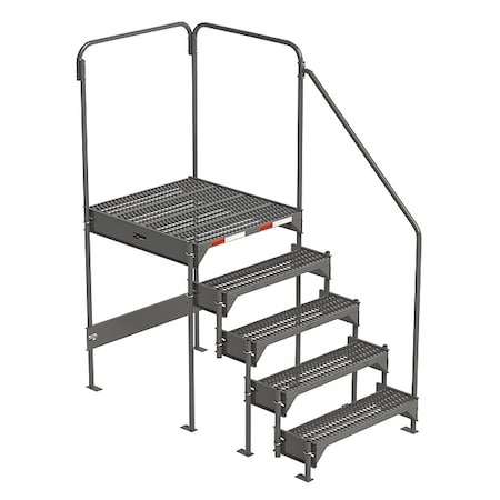 Ega Custom Work Platform, 5 Steps, Modular, 35"W x 39"L Platform, Adjustable to 42"-45"H, Style 7 CW7-45-5-3