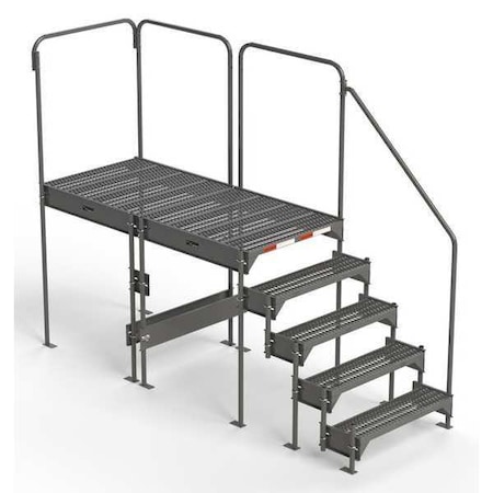 Ega Custom Work Platform, 5 Steps, Modular, 35"W x 77"L Platform, Adjustable to 42"-45"H, Style 7 CW7-45-5-6