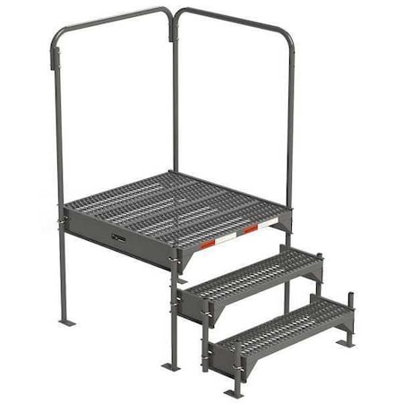 Ega Custom Work Platform, 3 Steps, Modular, 35"W x 39"L Platform, Adjustable to 24"-27"H, Style 4 CW4-27-3-3