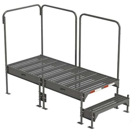 Ega Custom Work Platform, 2 Steps, Modular, 35"W x 77"L Platform, Adjustable to 15"-18"H, Style 4 CW4-18-2-6