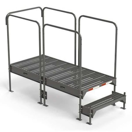 Ega Custom Work Platform, 2 Steps, Modular, 35"W x 77"L Platform, Adjustable to 15"-18"H, Style 2 CW2-18-2-6