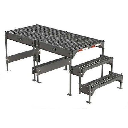 Ega Custom Work Platform, 3 Steps, Modular, 35"W x 77"L Platform, Adjustable to 24"-27"H, Style 1 CW1-27-3-6