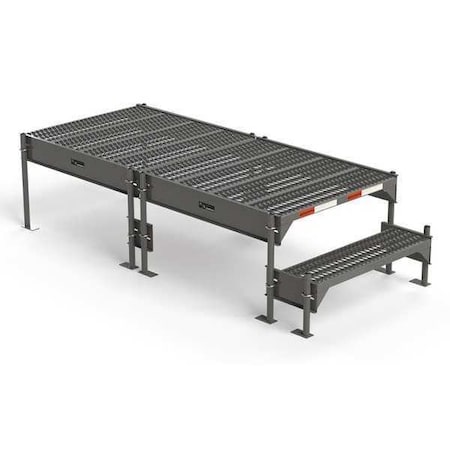 Ega Custom Work Platform, 2 Steps, Modular, 35"W x 77"L Platform, Adjustable to 15"-18"H, Style 1 CW1-18-2-6