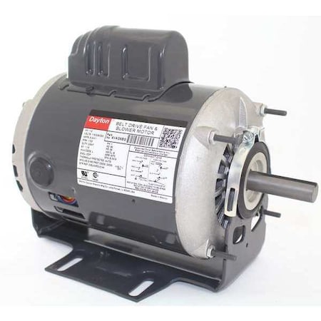 Dayton Capacitor-Start Belt Drive Motor, 1/2 HP, 56 Frame, 115/208-230V AC Voltage, 1,725 Nameplate RPM 4VAG6BG